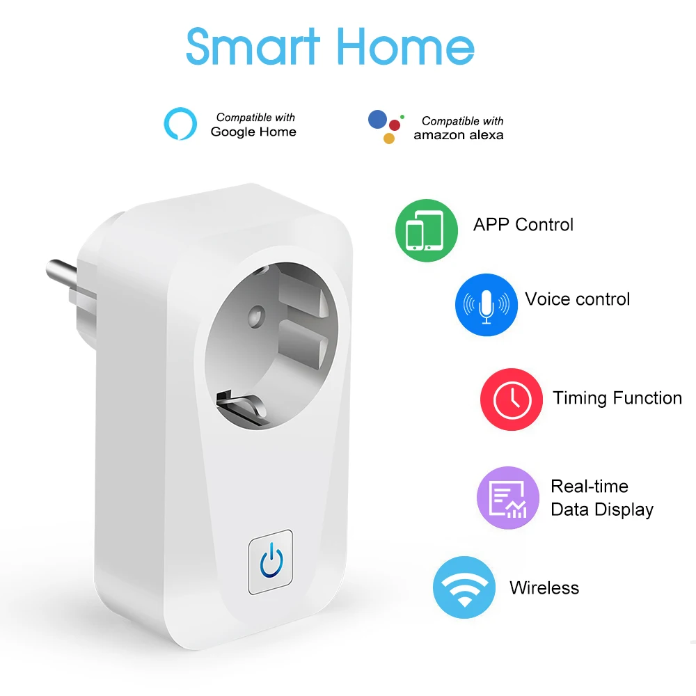 Умная розетка с Wi Fi и таймером функция обратного отсчета совместима Amazon Alexa Google Home