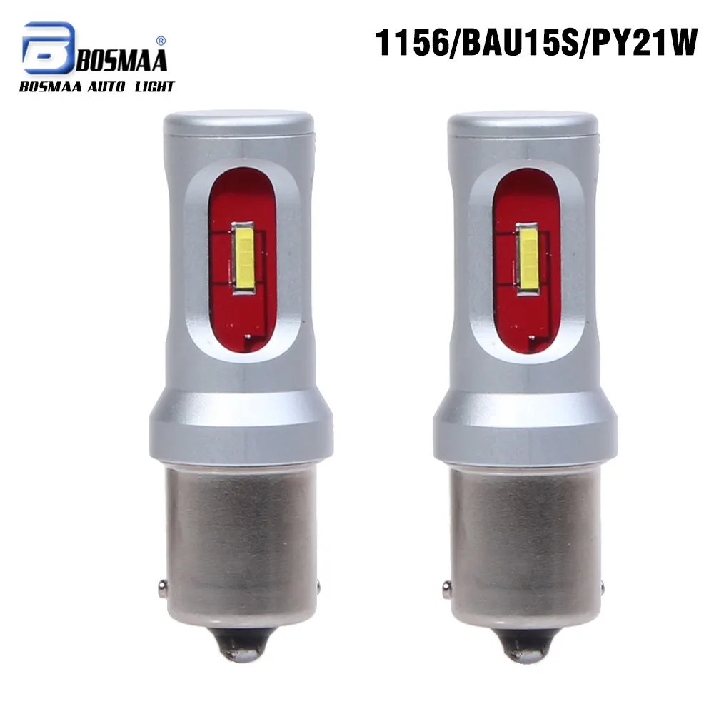 2 Bosmaa 1156/P21W/BA15S BAU15S/PY21W S25 1157 CSP светодиодный автомобильная лампа авто резервный