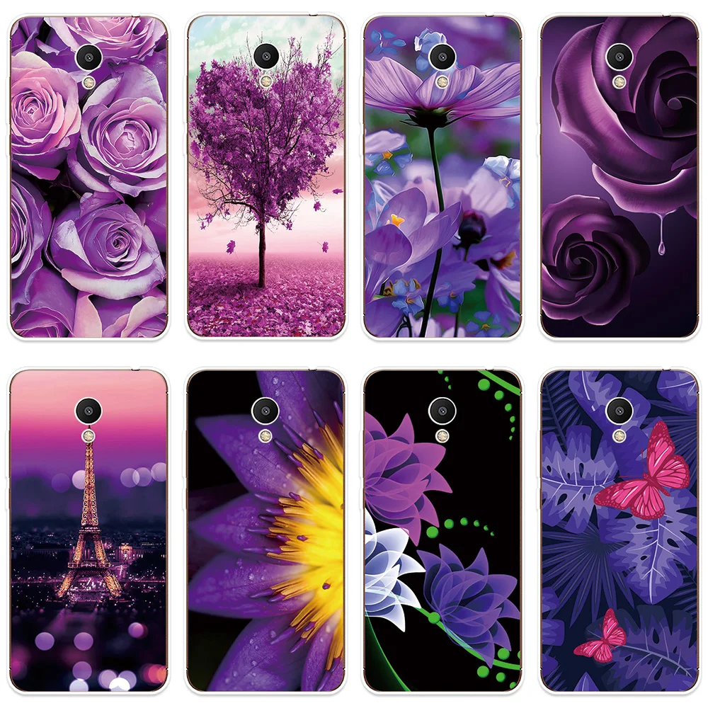 Чехол для телефона Meizu M3 M5 M6 NTOE M3S M5S M5C M6S M6T U10 U20 чехол с фиолетовым цветком и