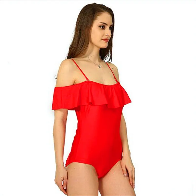 2017 Sexy Кружева Рюшами One Piece Купальники Боди Push Up Женщины Купальник Стринги