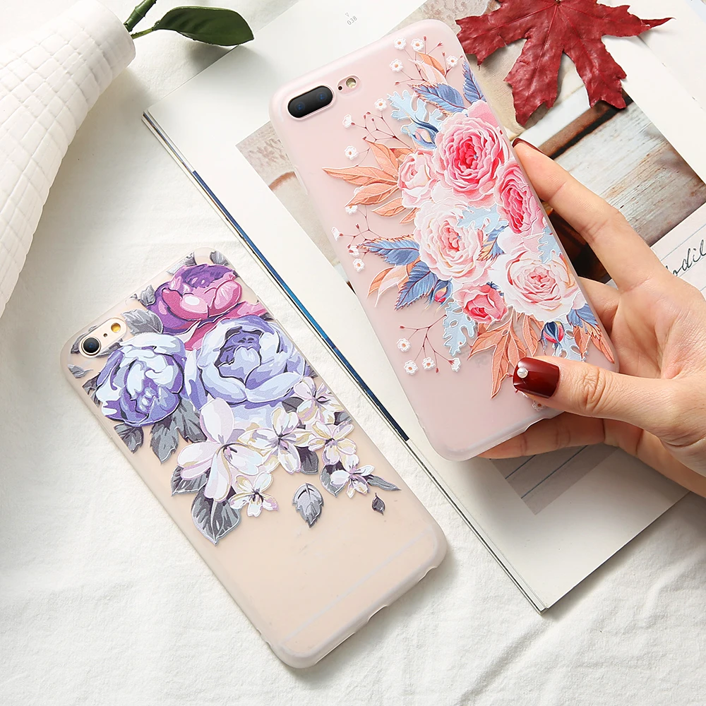 KISSCASE Мягкий силиконовый чехол для iPhone 6 S плюс 7 Plus элегантная девушка 3D рельефными