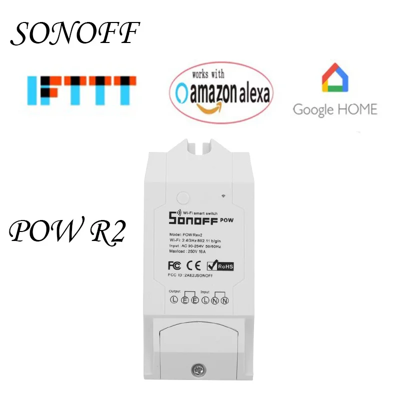 Беспроводной переключатель Sonoff Pow R2 WiFi ON/Off 15A умный дом с функцией измерения