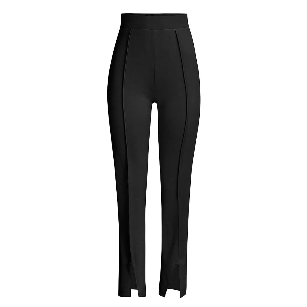 Feitong женские осенние штаны чистый цвет модные офисные брюки облегающие с высокой