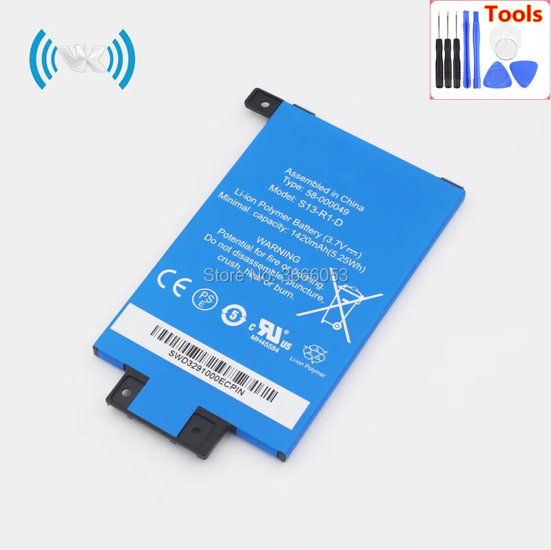 Новинка VK 1420mAh/3 7 WH 000049 V 25 MC 354775 05 S13 R1 D аккумулятор подходит для PaperWhite 2nd Gen 6
