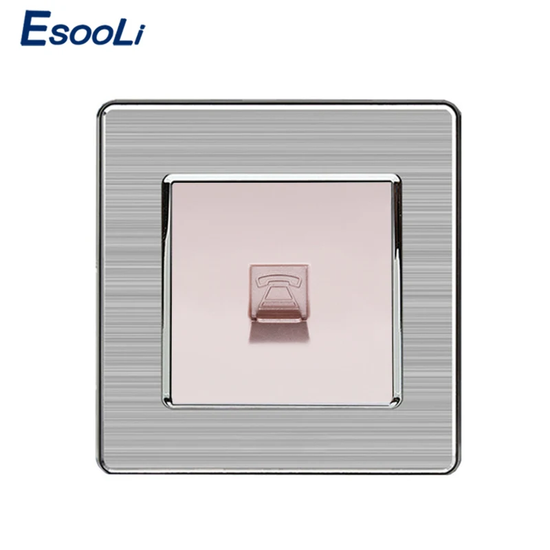 Esooli 1 Gang RJ11 2 ядерный телефонный разъем роскошная настенная розетка из