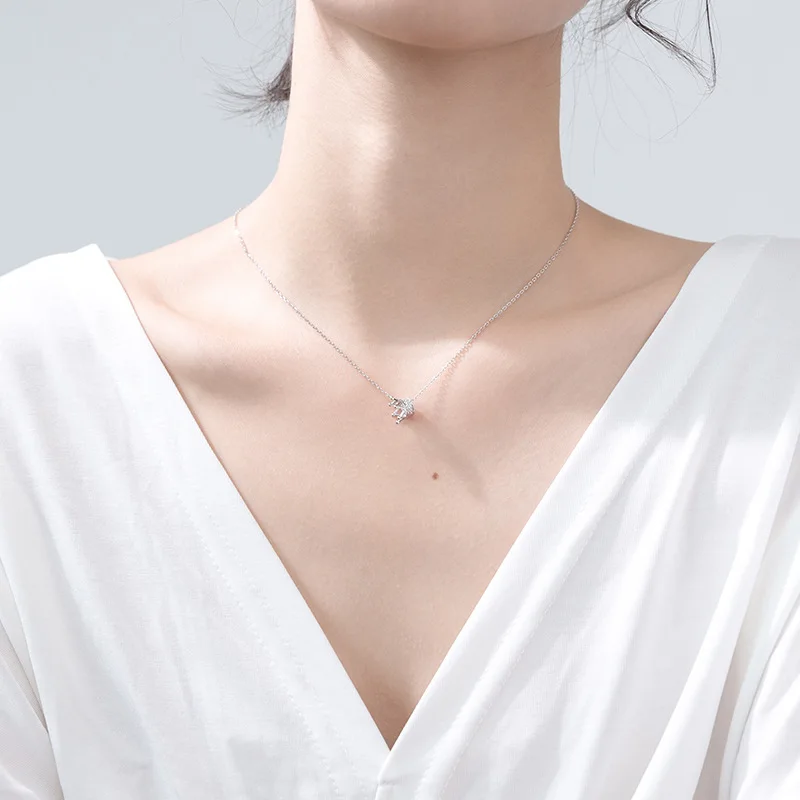925 Sterling Silver Fashion Ins Queen Clavicle Chain Crown Pendant Necklace For Women Girl Female Korean Version Crystal Jewelry | Украшения