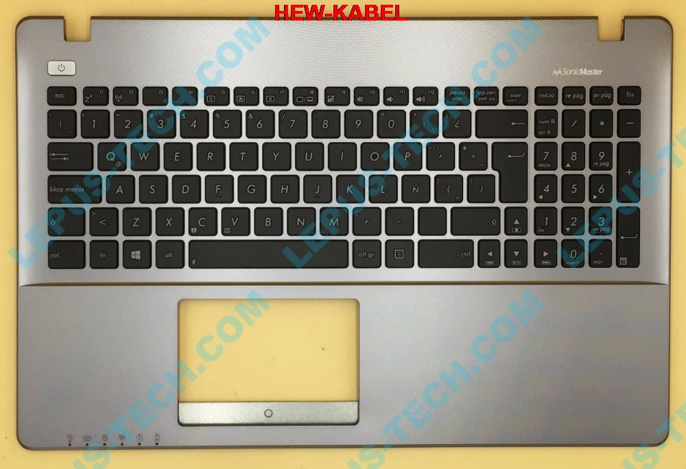 SP Испанский клавиатура для ноутбука ASUS X550 K550V Y582 X552E A550L Y581C F550 R510JK верхняя крышка верхний чехол Palmrest 90NB00T1-R31LA0 серого цвета