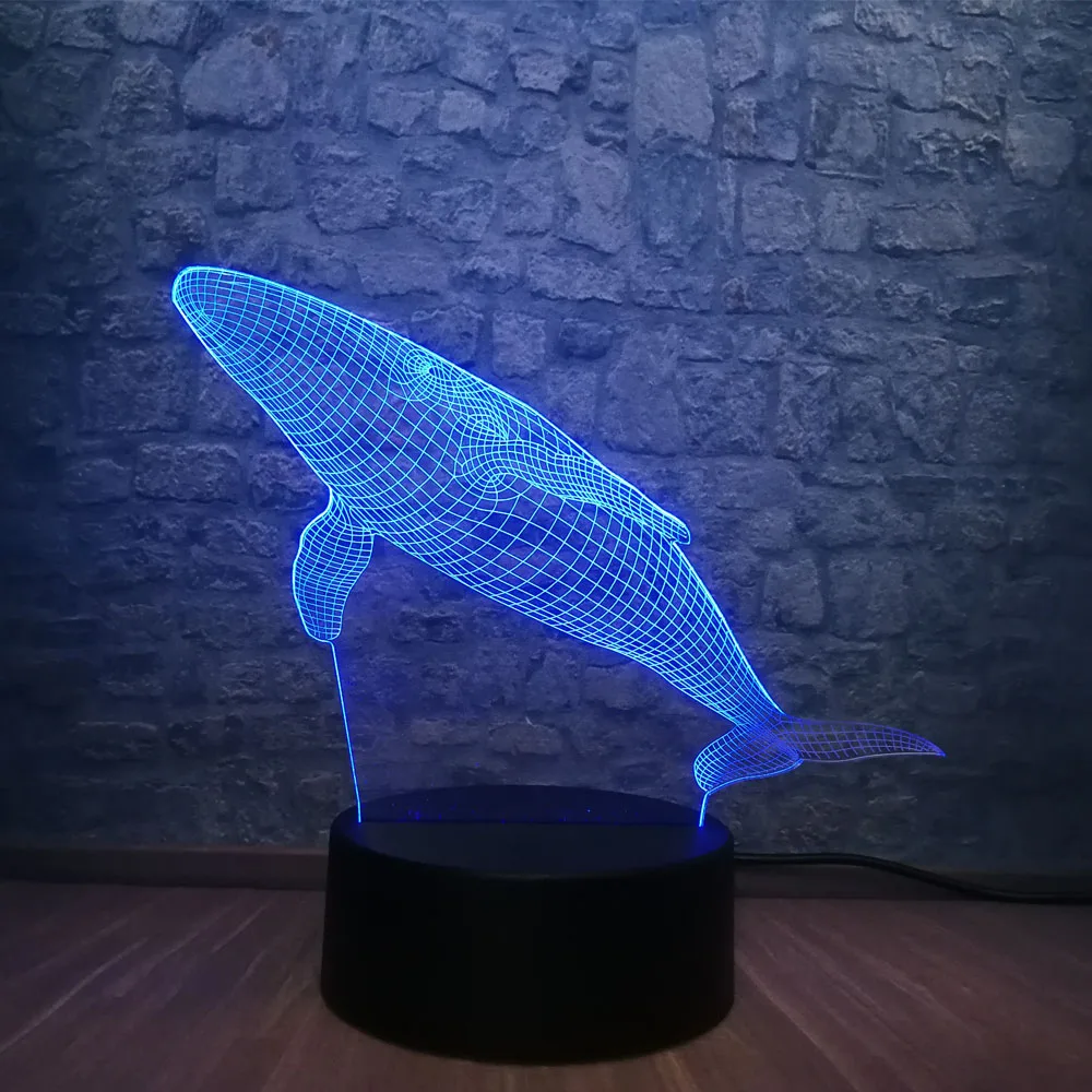 Новинка 2019 животное 3D светодиодная USB лампа подводный мир Рыба Кит Cetacea