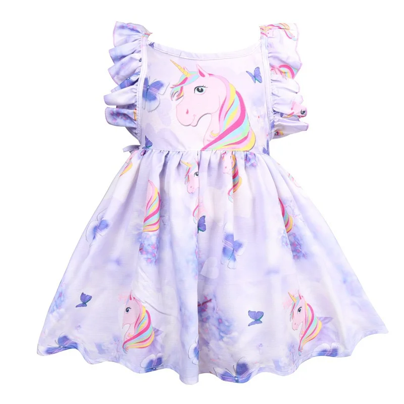 Kid Girls Unicorn Rainbow Dresses Princess Girl Halloween Festival Party Tutu Dress For Baby 3 - 8 Yrs Clothes Set | Детская одежда и