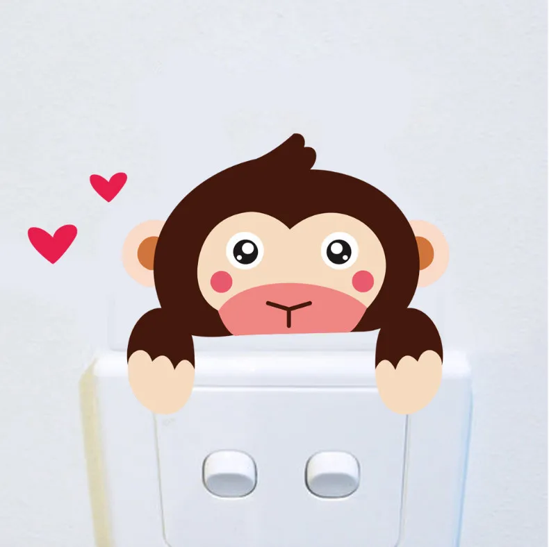 DIY милый забавный Жираф обезьяна кот Лев медведь Зебра домашняя наклейка