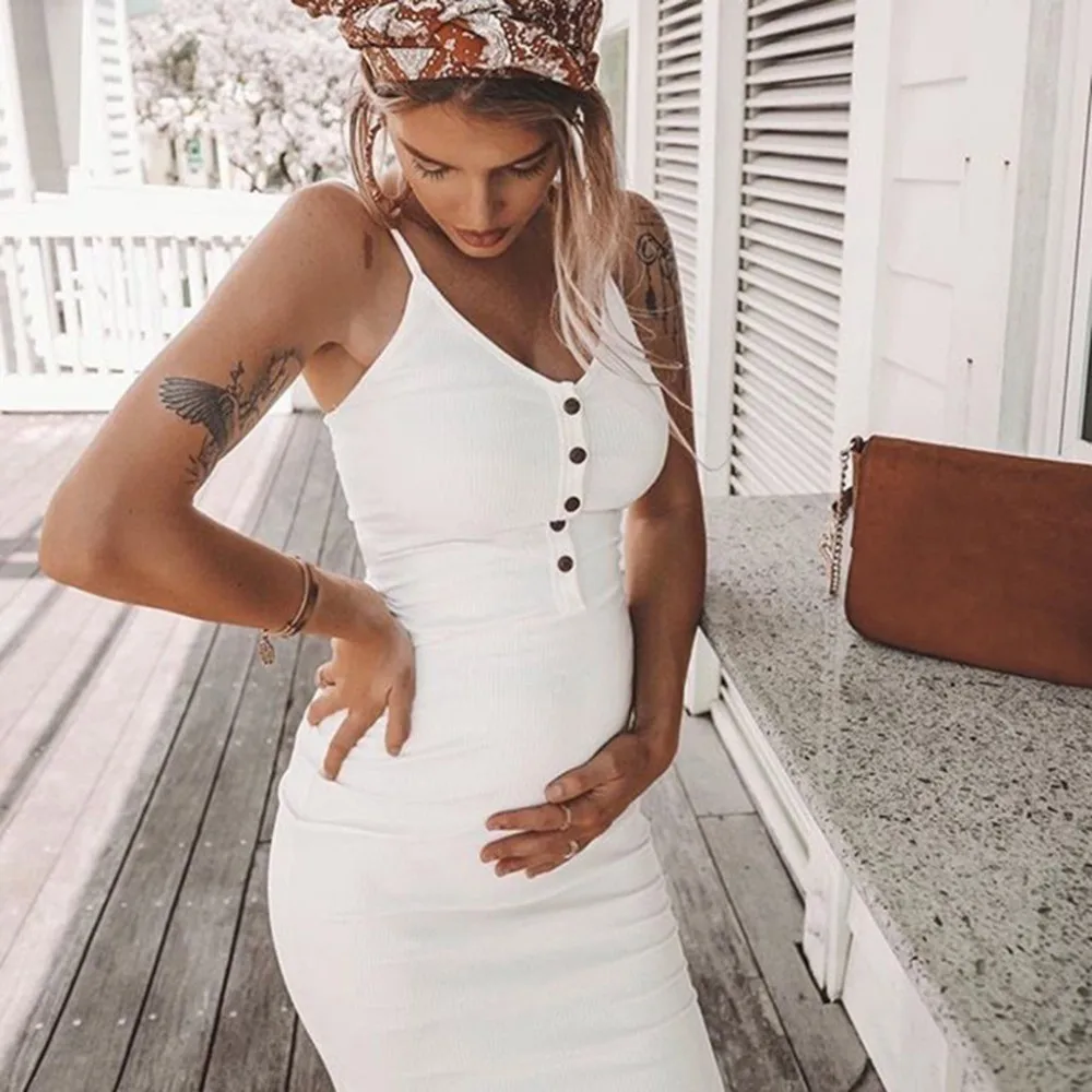 Летнее сексуальное платье для беременных женщин однотонное Плюс Размер без