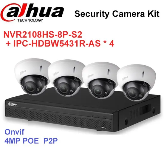 Dahua dh208rs видеонаблюдения Камера комплект с nvr2108hs 8p s2 IP ipc hdbw5431r as P2P Системы Скрытого