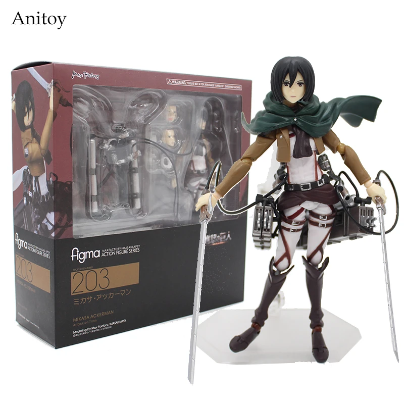 Figma 203 Аниме атака на Титанов фигурки Эрен Микаса Аккерман Леви риваиль Figma 203 207 213 куклы ПВХ фигурка коллекционная игрушка - Цвет: Figma 203