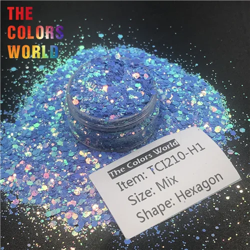 TCT-329, Шестигранная форма, массивные ногти, блестки, дизайн ногтей, украшение, блеск для тела, лицо, боди-арт, макияж, Тумблеры, аксессуары для рукоделия - Цвет: TCI210-H1  200g