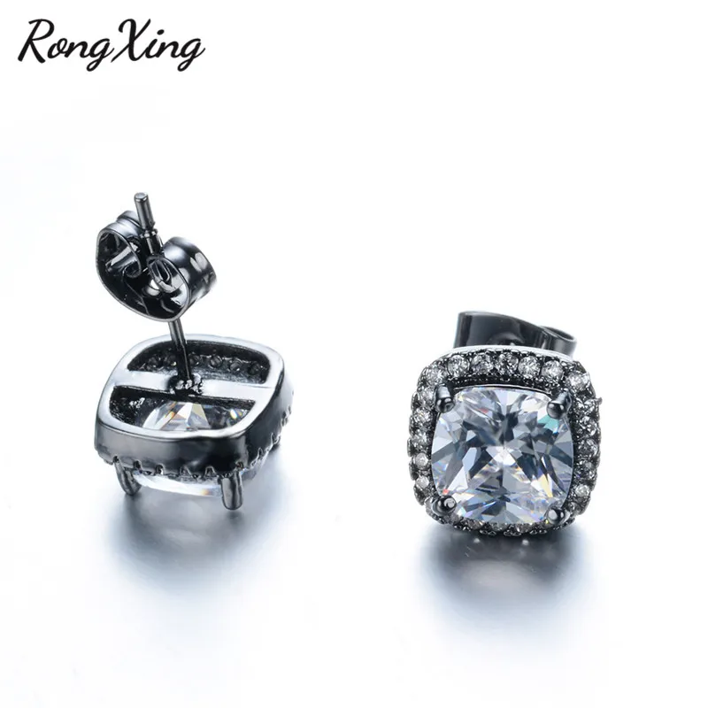RongXing Женские Модные фиолетовые/зеленые/синие/розовые/белые циркониевые серьги