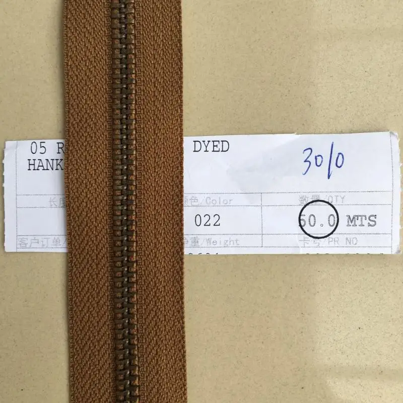 Подлинная/YKK/Золотая медь/3#/5# двунаправленная/кодовая установленная латунная молния/Кожа DIY без молнии головка - Цвет: 022
