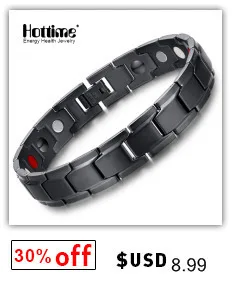 Hottime Luxury Fashion Health Energy Bracelet Bangle Men 316L Stainless Steel Bio Magnetic Bracelets Black& Golden Jewelry