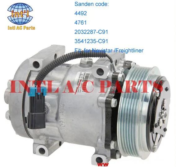 2032287C91 3541235C91 2248437000 Sanden SD7H15 4492 фото для Freightliner International Navistar Trucks|sanden sd7h15|ac compressorsanden