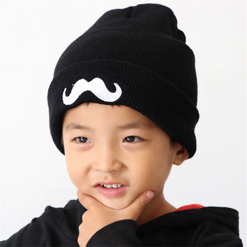 2018 вязаные детские шапки для девочек и мальчиков малышей с рисунком бороды