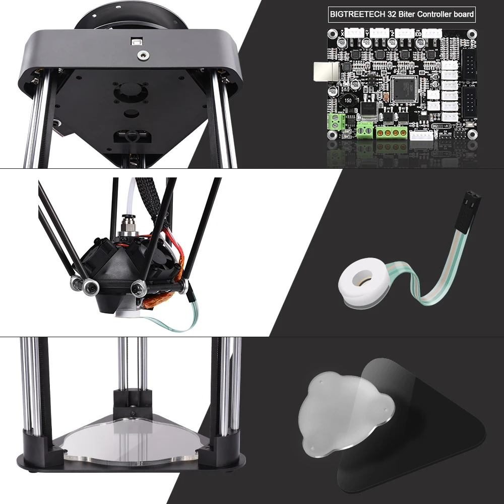 BIQU 3D принтер BIQU маг Высокая точность мини коссель Настольный impressora полная сборка с выключением питания