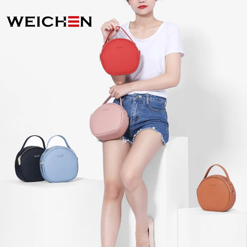 WEICHEN новая сумка и кошельки круговой дизайн для женщин кожаная через плечо