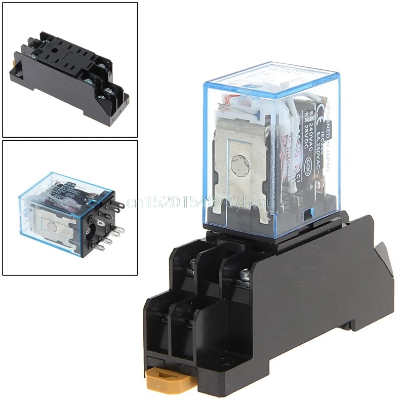 

8 Pin PYF08A 220/240 V AC Bobina Power Relay DPDT MY2NJ With Base #L057# new hot