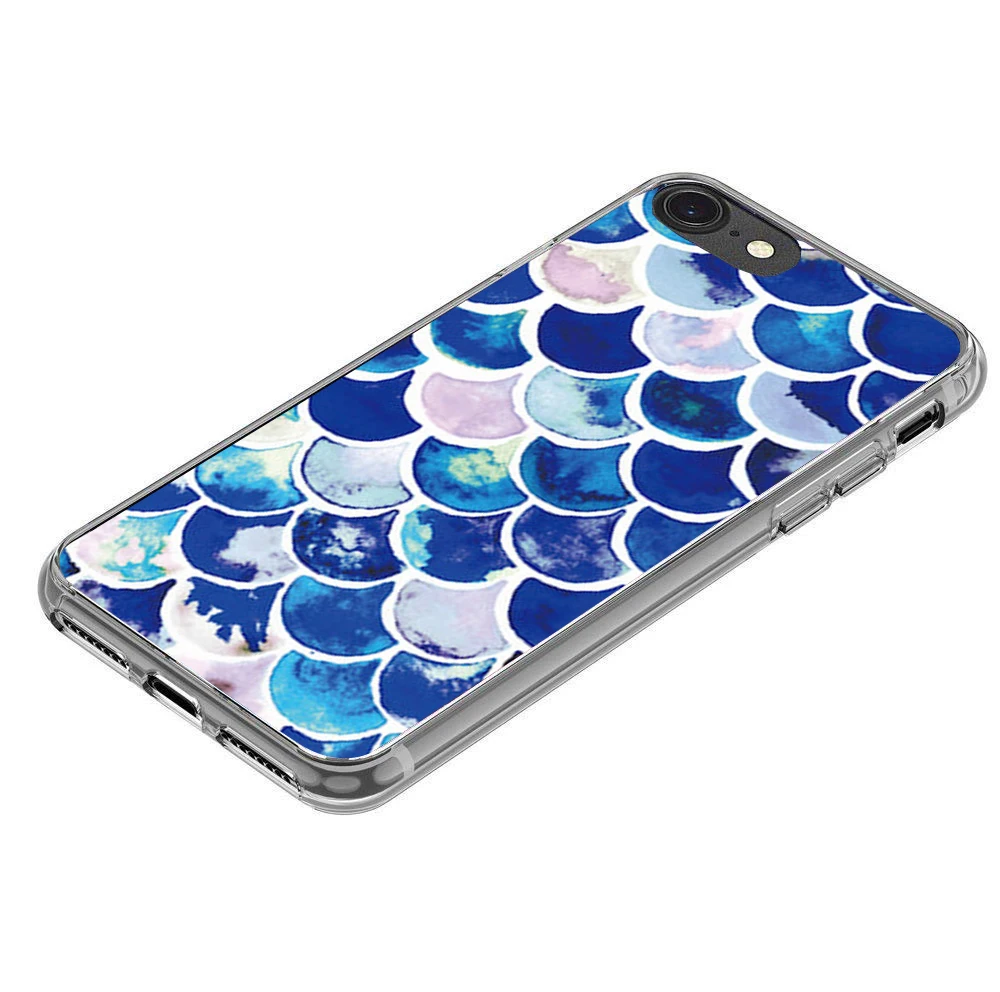 For iPhone X 8 7 7Plus 6 6S Plus 5 5S SE Soft Silicone TPU case Shining Scales Mermaid Bling Rhombic Pattern Clear Coque shell |