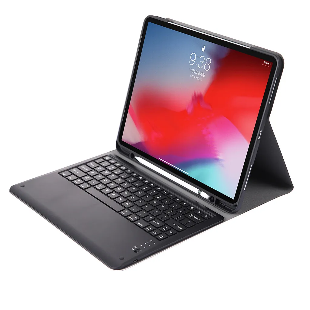 Тонкий чехол для клавиатуры из алюминиевого сплава с подсветкой iPad Pro 12 9 + слот
