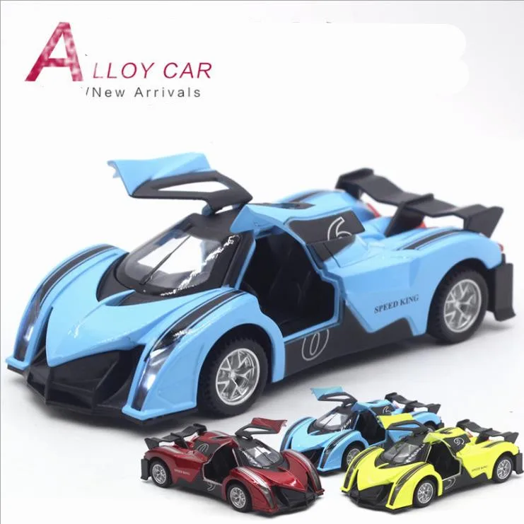 Модель игрушечного автомобиля из 1:32 сплава, музыкальная и мигающая, Спортивная модель, металлическая модель