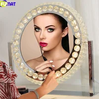 FUMAT Crystal Mirrors Stepless Dimming LED Desk lamp Makeup Vanity Mirror Table Light Ins Modern Decoration Lamps Lens Headlight