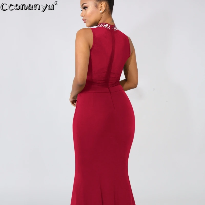 Женское платье-русалка без рукавов летнее прозрачное Привлекательное платье в