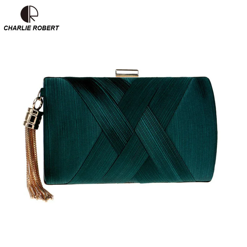 

2019 New Fashion Women Tassel Handbags Silk Patchwork Shinning Shoulder Bags Ladies Print Day Clutch Wedding Party Evening Bags