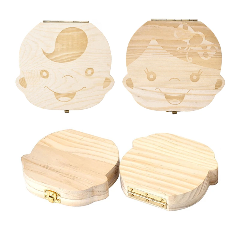 Английский органайзер для детских зубов Espanol деревянная коробка хранения молока