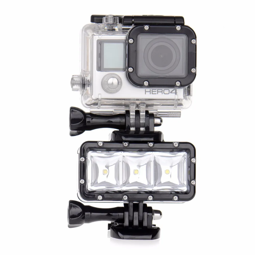 Лампа фонарик Go Pro для дайвинга водонепроницаемая светодиодная вспышка