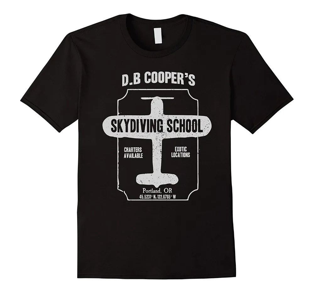

Tops Summer Cool Funny Mens D.B. Cooper Skydiving School T Shirt Summer Tee Shirt