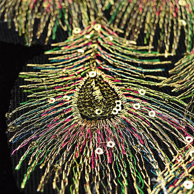 1 шт. золотые патчи с павлиньим принтом одежда швейная ткань для женщин платья