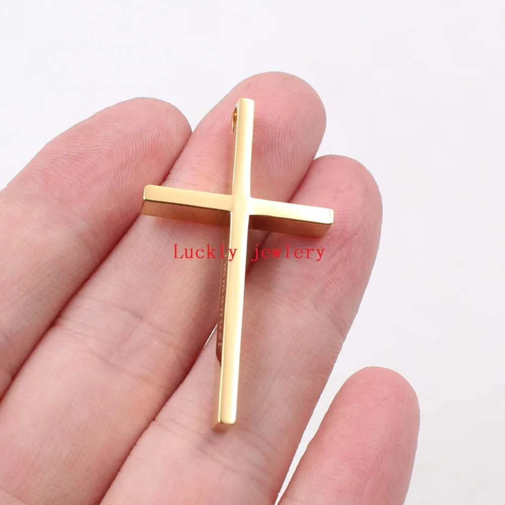 Золотая нержавеющая сталь крутая подвеска в форме Креста ожерелье Панк Хип хоп