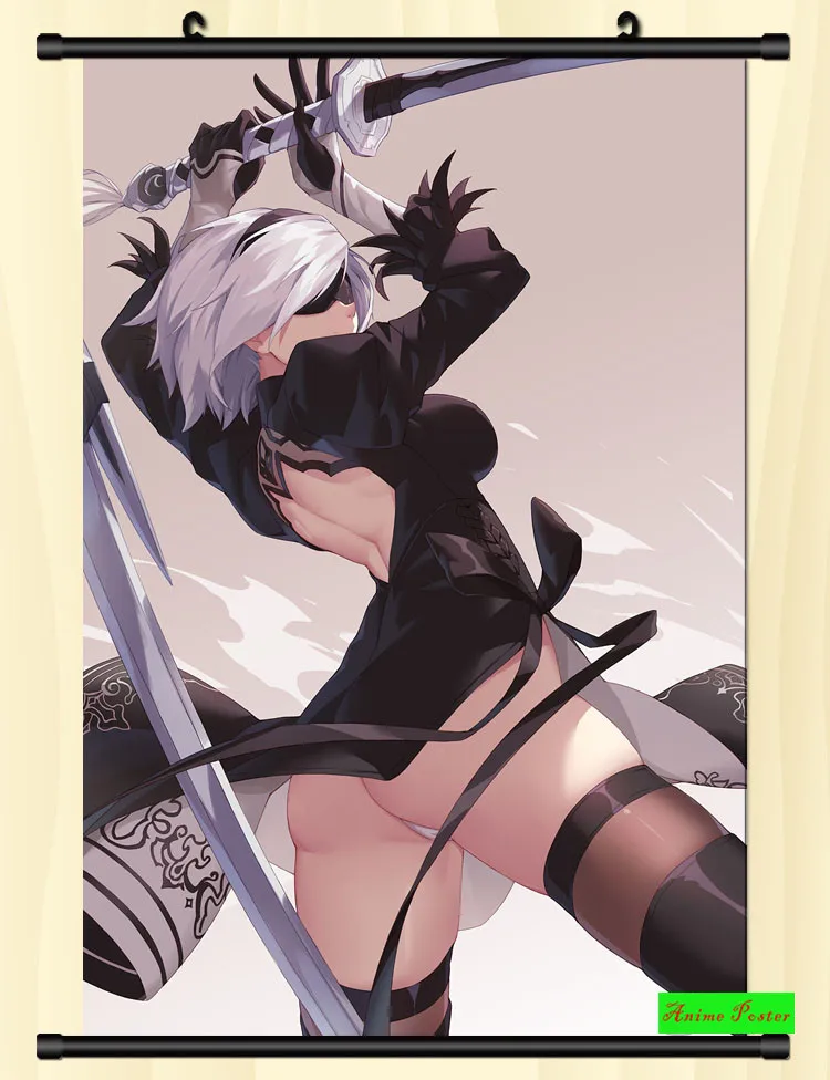 NieR Automata настенная прокрутка печатная картина домашний декор японский мультфильм