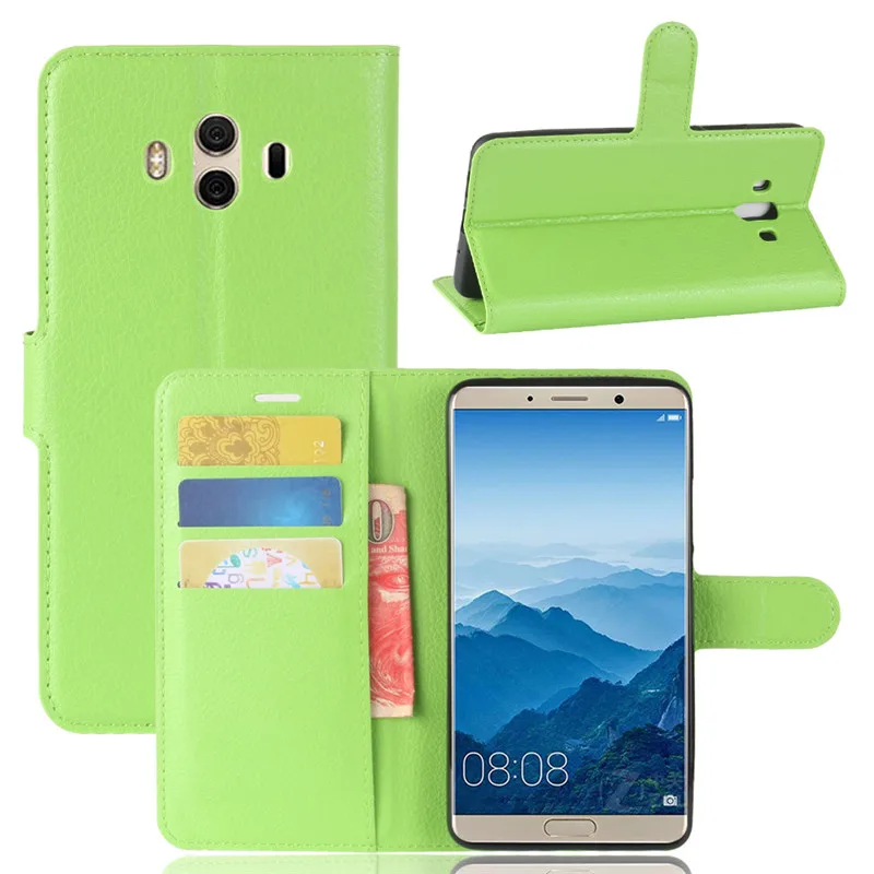 

For Huawei Mate 10 Pro Wallet Case Leather Cover for Huawei Mate 10Pro Flip Phone Case Stand Card Slot Holder Soft TPU Shell