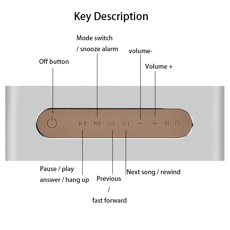 Bluetooth колонка с будильником FM радио стерео 8 часов работы перезаряжаемая батарея