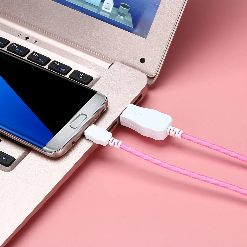 EPULA Универсальный 1 м кабель Micro USB Type c Видимый светодиодный светильник для