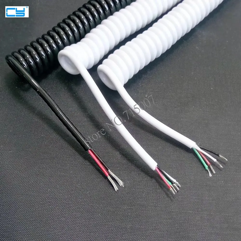

1pcs Diy Spring Curl Line Usb Line Usb 4 Core Wire Microusb Extension Data Cable