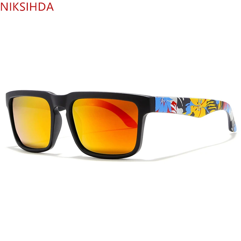 

NIKSIHDA 2019 New Square Polarized Sunglasses European and American Colour Legs Men Sports Driving Sunglasses UV 400