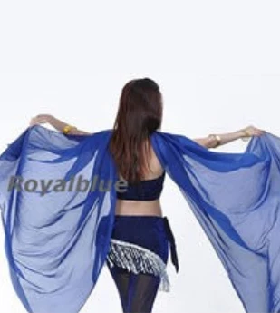 royal blue Хит популярная шифоновая шаль для танца живота, большая вуаль, шарф, золотая отделка для женщин, распродажа 240*120 см - Цвет: royal blue