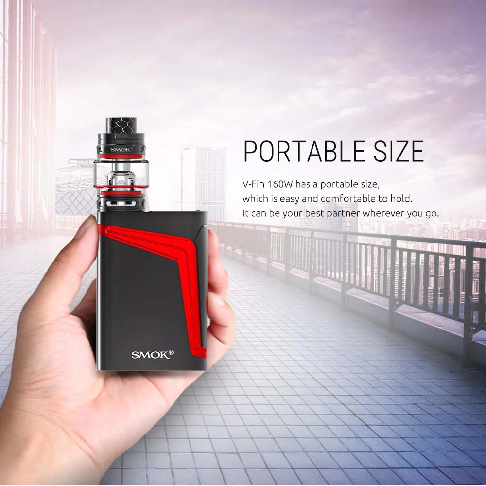 Аутентичный SMOK V FIN 160 Вт Vape комплект с 6 мл TFV12 большой ребенок принц Танк TC