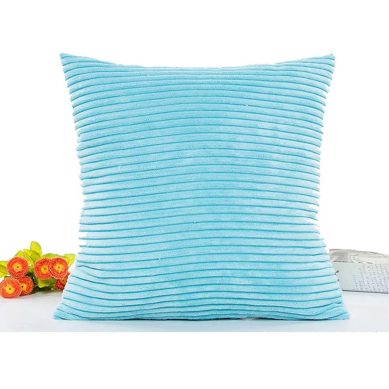 Простые наволочки супер мягкие декоративные полосатые вельветовые для дивана