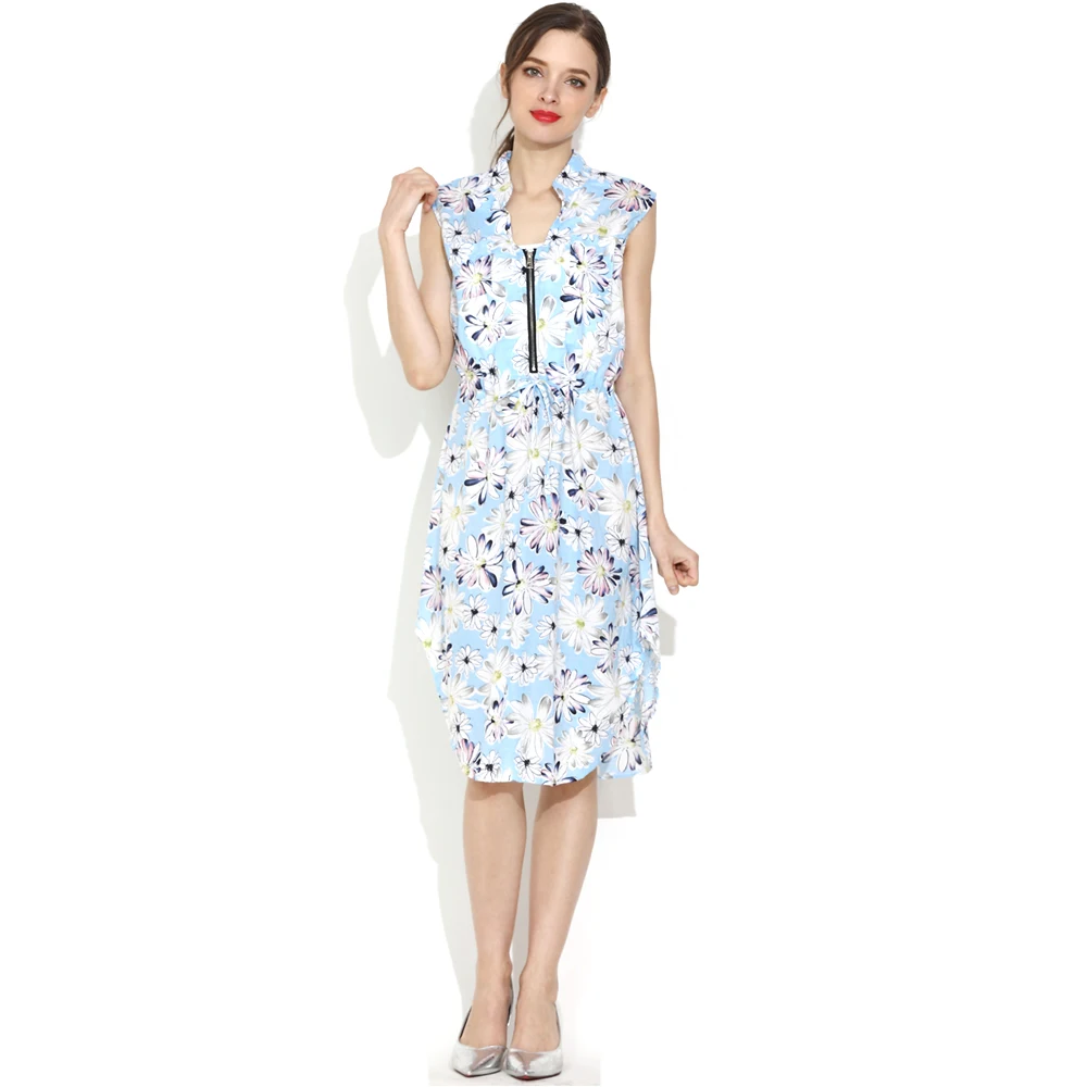 Emotion Moms Summer Style Sleeveless Feather Pattern Maternity Nursing Clothes Women Breastfeeding Dress