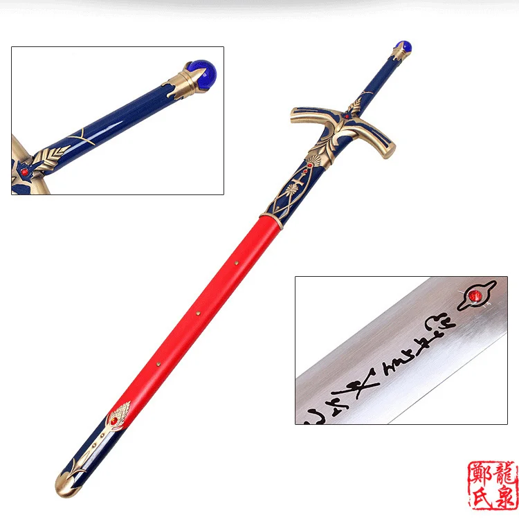 For Fate/Stay Night Saber Lily 45&quot Real Carbon Steel Cosplay Prop Swords With Wooden Scabbard Excalibur Sword New Brand | Дом и сад