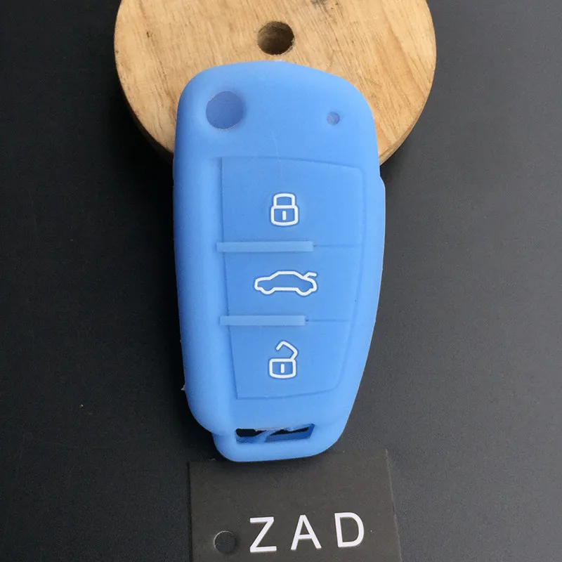 

Силиконовый автомобильный чехол ZAD чехол, держатель для ключа для Audi Sline A3 A5 Q3 Q5 A6 C5 C6 A4 B6 B7 B8 TT 80 S6 Auto Key