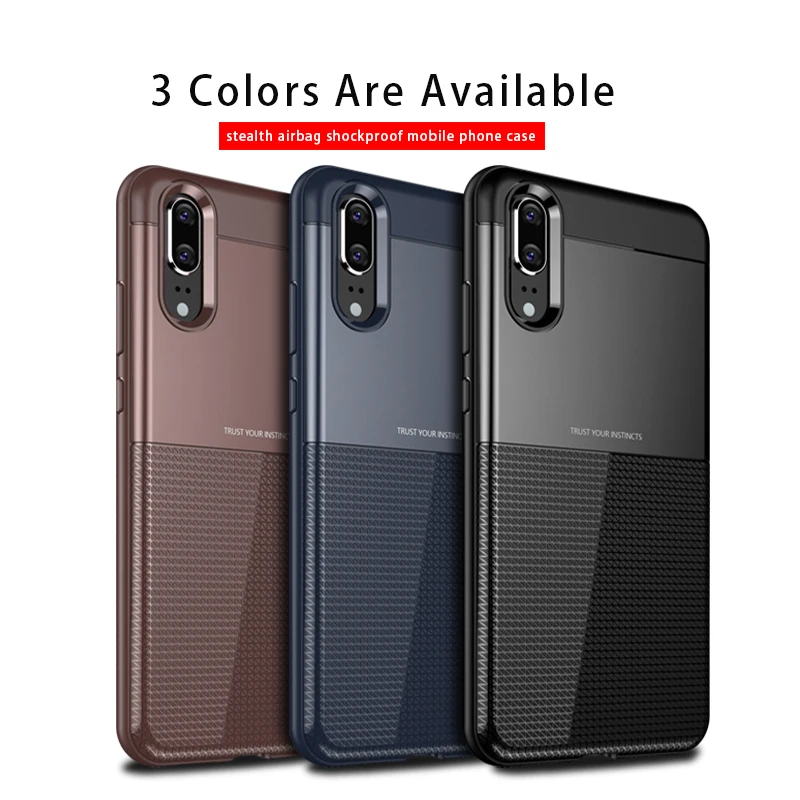 LUPHIE Shockproof Case For Huawei P20 Pro Lite Armor Cases Soft TPU Cover Business Silicone |